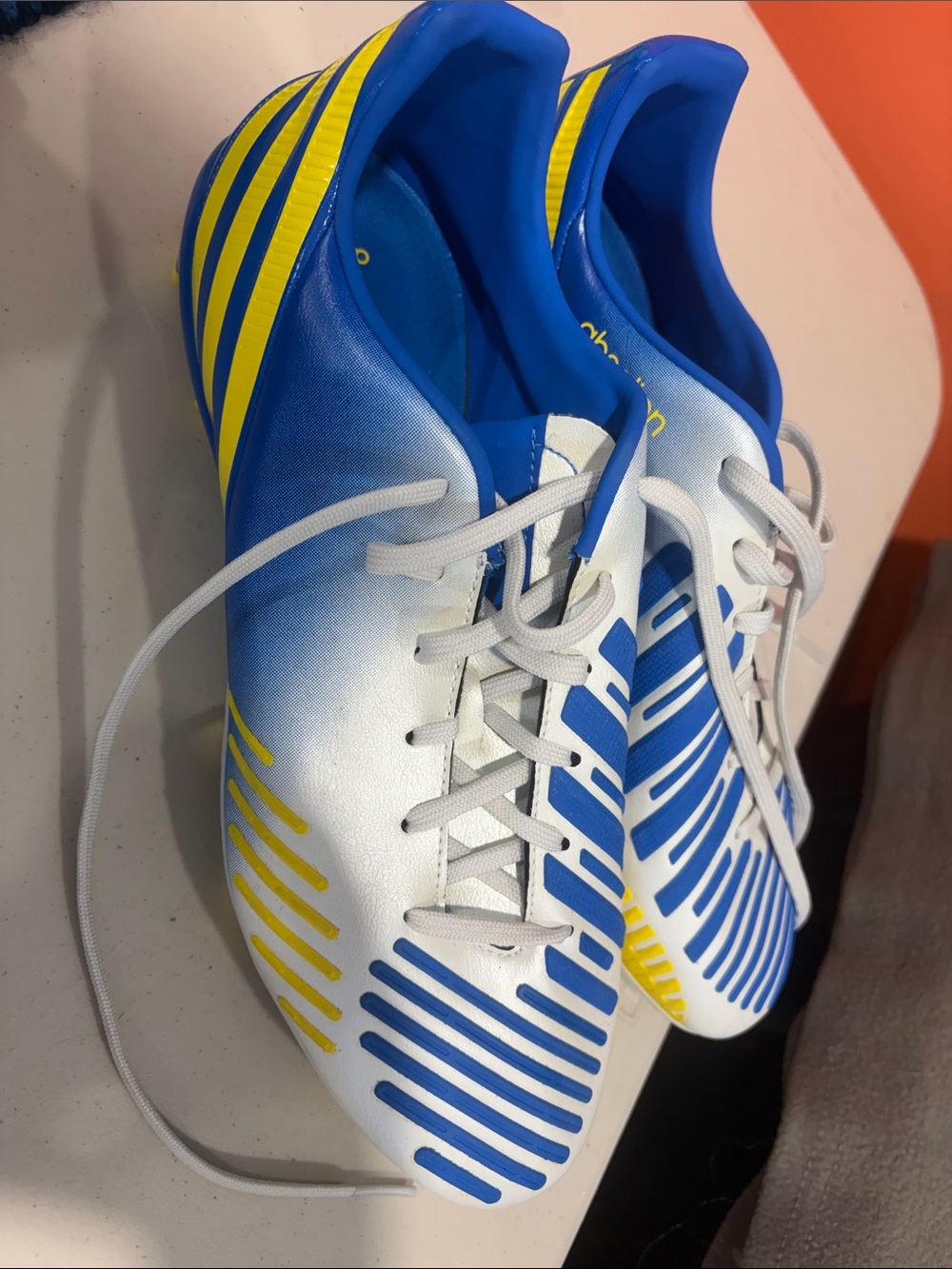 adidas White Blue Yellow Men's Predators